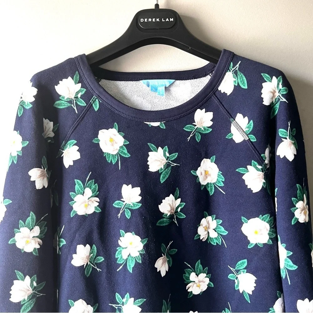 Draper James Natalie Magnolia Blue Floral Sweater Top